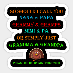 Thanksgiving Pregnancy Announcement Ideas Grandparents Announcement Onesie Grandma grandpa baby reveal Custom date reveal Sticker